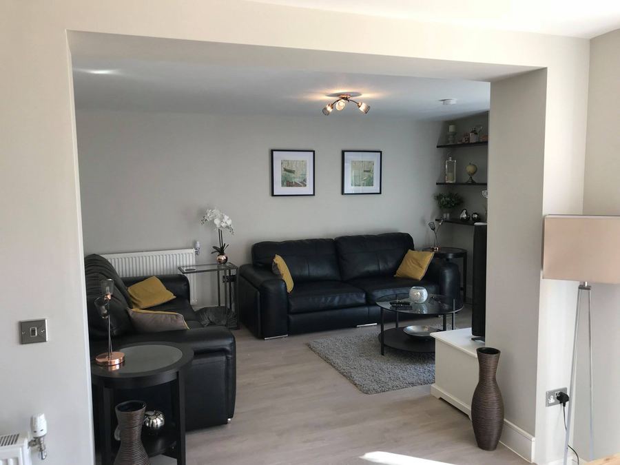 Converted garage living space